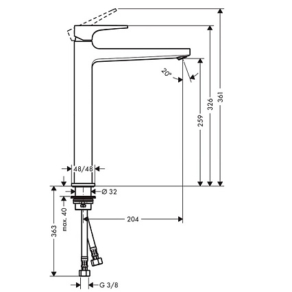 Смеситель для раковины Hansgrohe Metropol 260 32512000