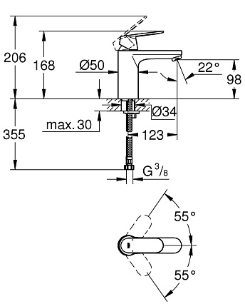 Смеситель для раковины Grohe Eurosmart Cosmopolitan 23327000