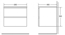 Тумба с раковиной BelBagno Luce 60 см Polissandro