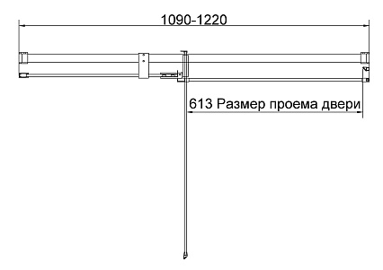 Душевая дверь Vincea Экстенза (Extenza) VDP-4EX1112CLGM 110/120x195 вороненая сталь, прозрачная