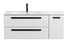 Тумба с раковиной Cezares Eco-Cer-N 120 см 2 ящика, 1 дверца, левая Bianco Lucido