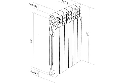 Радиатор Royal Thermo Revolution 500 2.0 - 4 секции НС-1340189