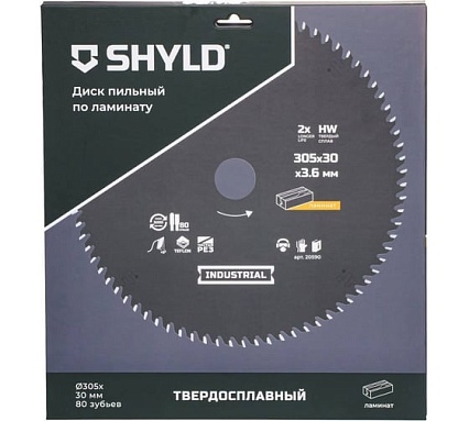 Пильный диск SHYLD по ламинату твердосплавный 305x30 мм, 80 зубьев 6692506