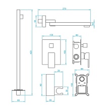 Душевой набор RGW Shower Panels SP-56G встраиваемый, золото