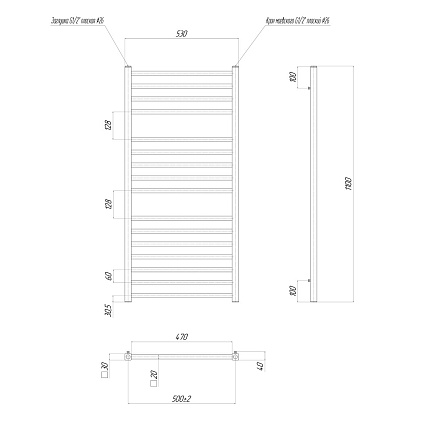 Полотенцесушитель электрический Lemark Unit LM45116EBL П16 50x110 черный