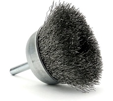 Щетка чашечная EuroBrush 50 мм c хвостовиком 6 мм, ворс гофр сталь 0.20 мм, до 4500 об/мин (код 13-090) EB-C50ST2