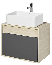 Тумба с раковиной Акватон Лофт Урбан 65 см графит/дуб орегон