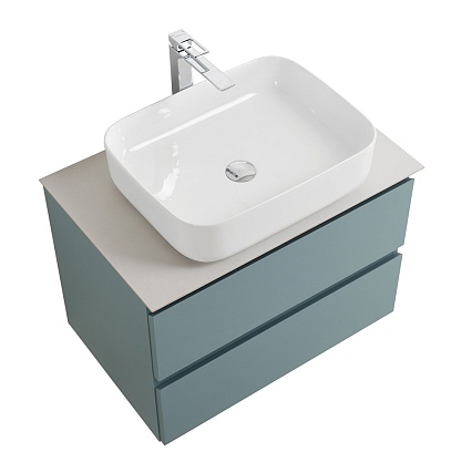 Мебель для ванной BelBagno Kraft 70 см со столешницей, эмаль, Голубой матовый