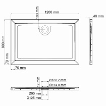 Поддон для душа WasserKRAFT Salm 27T07 120x90