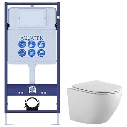Подвесной унитаз SET Aquatek Европа с инсталляцией