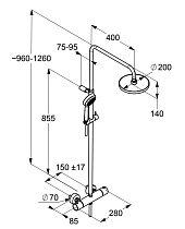 Душевая стойка Kludi Logo Dual Shower System 6809505-00, термостат