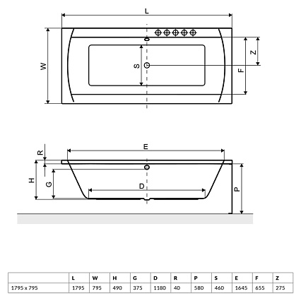 Акриловая ванна Excellent Aquaria Lux 180x80