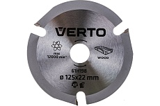 Диск отрезной по дереву (125x22.2x2.8 мм; 3 зуба) для УШМ Verto 61H198