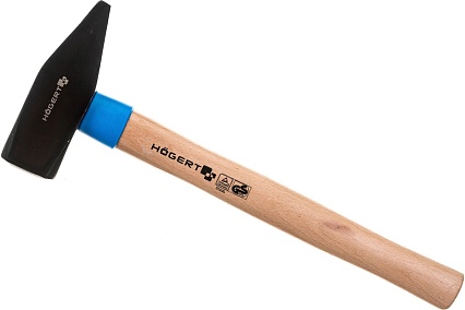 Слесарный молоток Hoegert Technik кованый, 2000 г, с деревянной рукояткой HT3B020