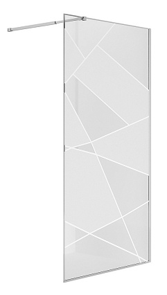 Душевая перегородка Niagara Nova NG-660-90 90x195 прозрачная с рисунком, профиль хром