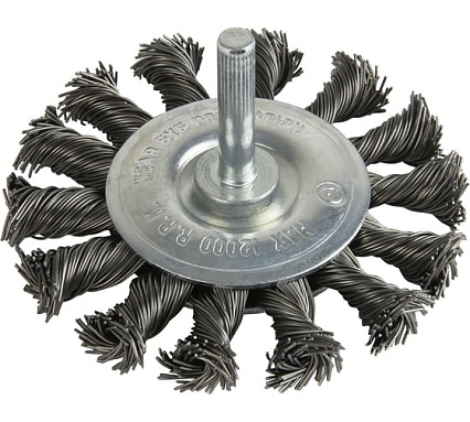 Щетка дисковая витая с хвостовиком 75 мм, проволока - INOX 0.50 мм DeBever DB80163380