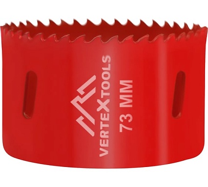 Коронка биметаллическая по металлу 73 мм Vertextools 2525-73
