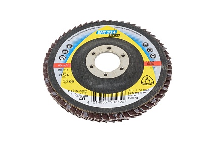Круг лепестковый тарельчатый SMT324 115х22.23 мм, P40, прямой Klingspor 321645