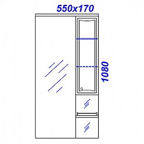 Зеркальный шкаф Aqwella Барселона 55 см Ba.02.55