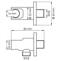 Шланговое подключение WasserKRAFT A083 черный