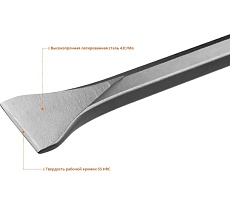 Зубило лопаточное ALLIGATOR HEX 28 75х400 мм Kraftool 29341-75-400