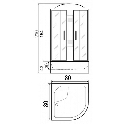 Душевая кабина River Nara 80/43 МТ 80x80 белый, матовое