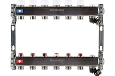 Коллектор из нержавеющей стали Rommer без расходомеров, с клапаном вып. воздуха и сливом, 6 выходов Rms-3201-000006 RG0091LAMUMR13