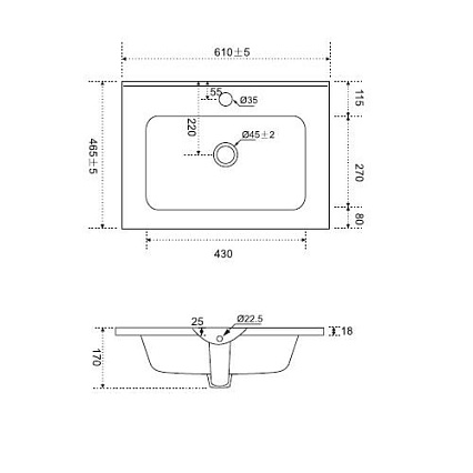 Раковина Am.Pm Sense 60 см M7BWCC0602WG