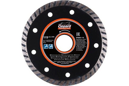Круг алмазный Turbo 115x22 мм Gepard GP0802-115