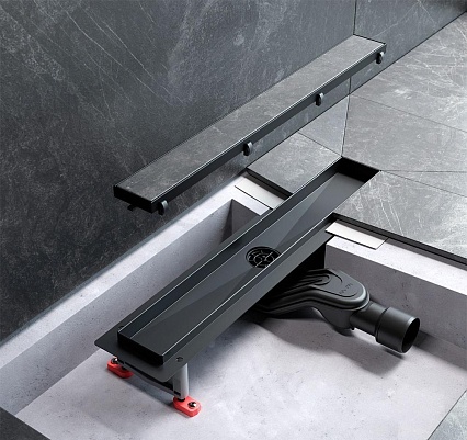 Душевой лоток Am.Pm MasterFlow W01SC-U11-050-04BM 50 см, комб.затвор, решетка под плитку, черный матовый
