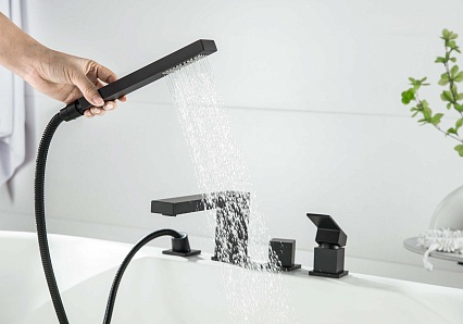 Смеситель на борт ванны Aquatek Либра AQ1648MB черный матовый