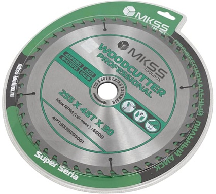 Диск пильный по дереву MKSS Toolbox Woodcutter Professional SS3025 255x48Тх1.8/2.6x30 мм SS30255001