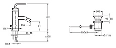 Смеситель для биде Jacob Delafon Purist E14434-4A-CP