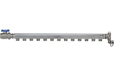 Распределительный коллектор ColSys IVR 871B 13 выходов, с шаровым краном, краном Маевского и дренажным клапаном 187111В13