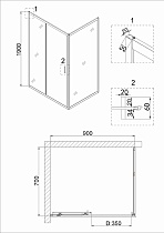 Душевая дверь Niagara Nova 90x190, прозрачное, хром NG-62-9A