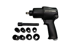Пневматический ударный гайковерт Kraftwell 1/2 с комплектом ударных головок, 780 Нм KRW750IW-T