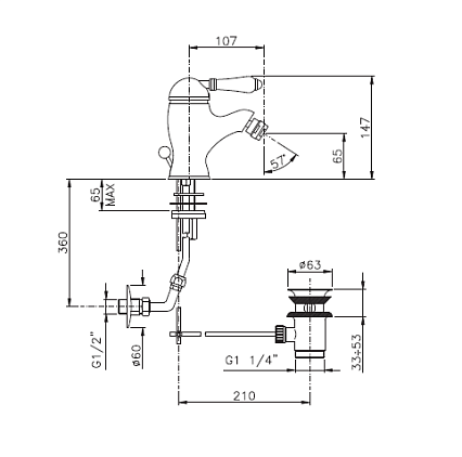 Смеситель для раковины Nicolazzi El Capitan 3402BZ75