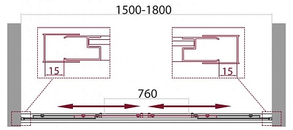 Душевая дверь BelBagno Unique 150/180x190 рифленая