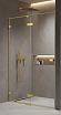 Душевая дверь AQUAme AQM7408-3-10 100x200, прозрачное, золото шлифованное