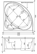 Акриловая ванна Aquanet Vitoria 135x135