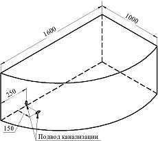 Акриловая ванна Ваннеса Модерна 160х100 см R