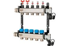 Коллектор Henco из нержавеющей стали, расходомер, воздухоотводчик, дренаж, клапан, 1&quot;-5x3/4&quot; UFH-0605MDSS05