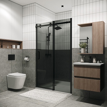 Душевая дверь Grossman Classic 130x195 тонированное, черный матовый 100.K33.04.130.21.10