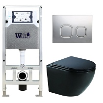 Комплект Weltwasser 10000010824 унитаз Merzbach 041 MT-BL + инсталляция + кнопка Amberg RD-CR