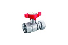 Шаровой кран FAR 1&quot;, хром, с накидной гайкой, 1&quot;, синяя ручка FS 3054 1B