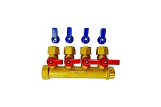 Коллектор Damento Clima c кранами 3/4*16 цанга, на 4 выхода 016234
