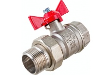 Шаровой кран для воды Valfex OPTIMA американка 3/4&quot; ВР/НР бабочка, никелированная латунь VF.227.NLB1.034.Bir