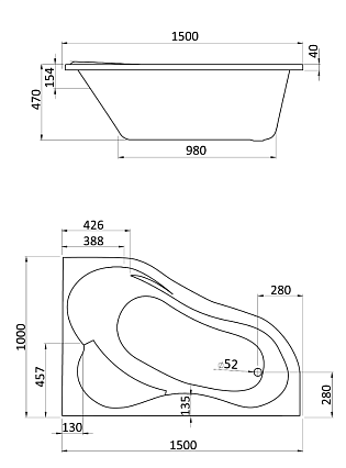 Фронтальная панель Santek Ибица 150x100 L/R