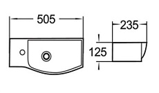 Раковина WeltWasser WW AISBACH 7950 GL-WT L 50 см, левая 10000008692 белый глянец