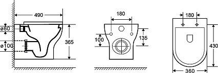 Комплект Weltwasser 10000006862 унитаз Erlenbach 004 GL-WT + инсталляция + кнопка Amberg RD-WT